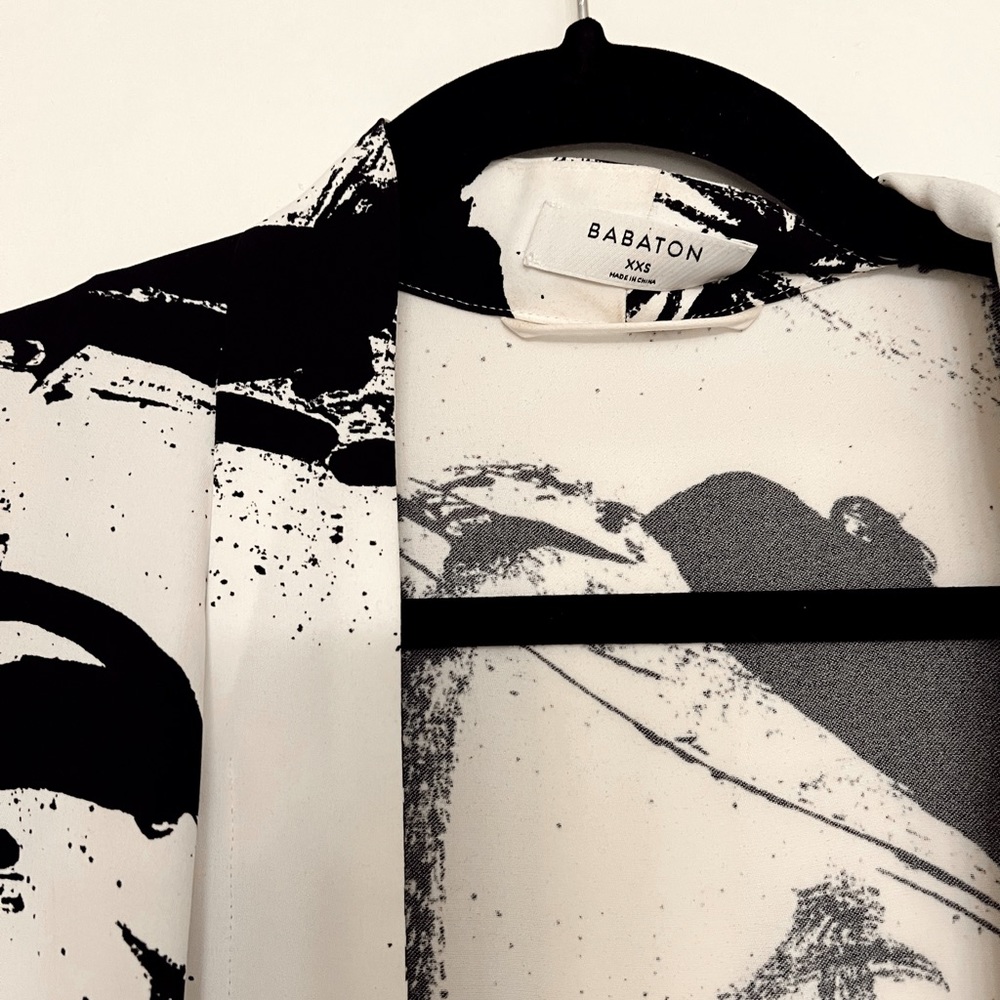 Babaton Black + White Paint Printed Duster - Picture 2 of 4